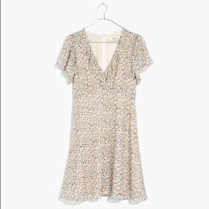Madewell Silk Ruffle Neck Mini dress